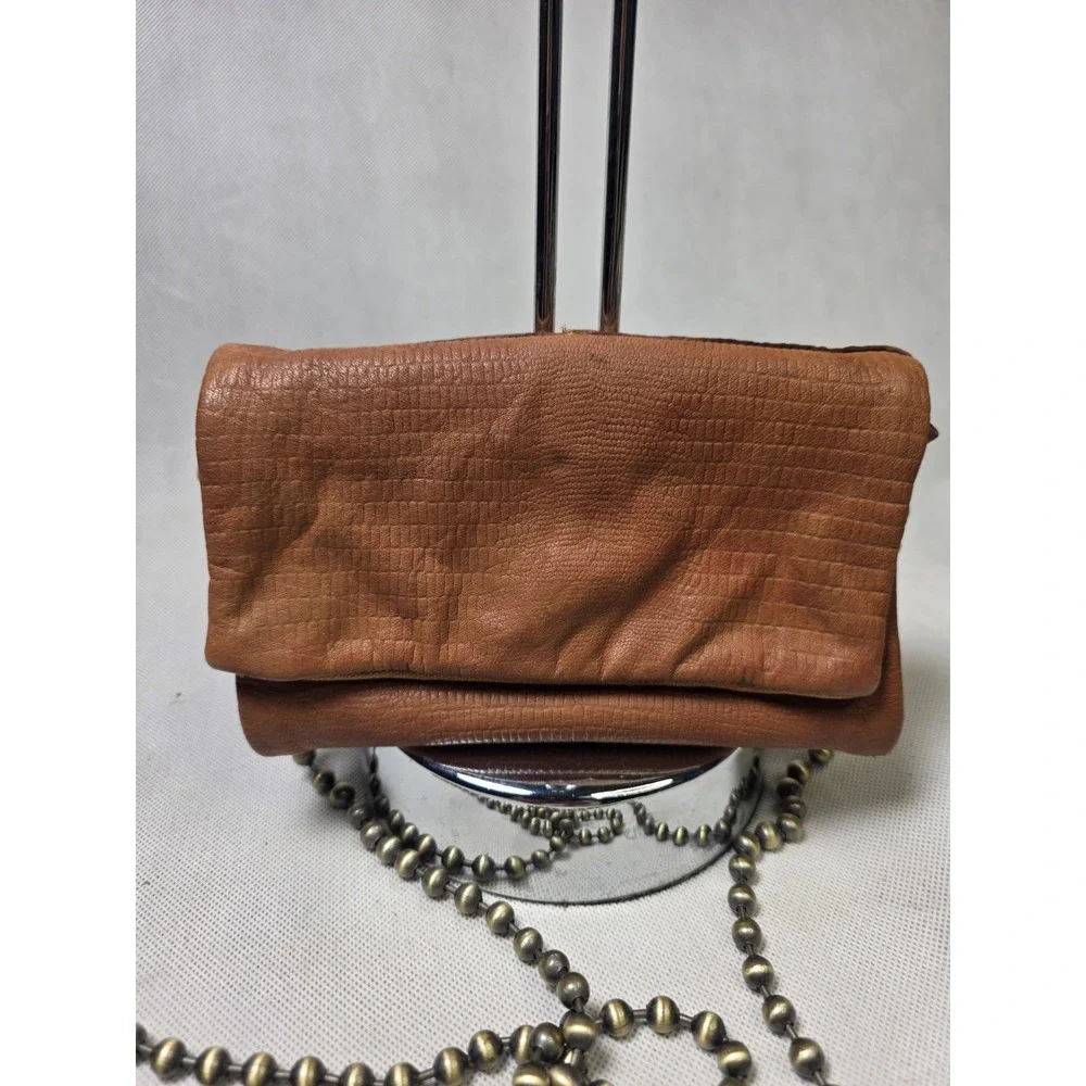 Free People Crossbody Bag Gold Leather Convertible Ball Chain